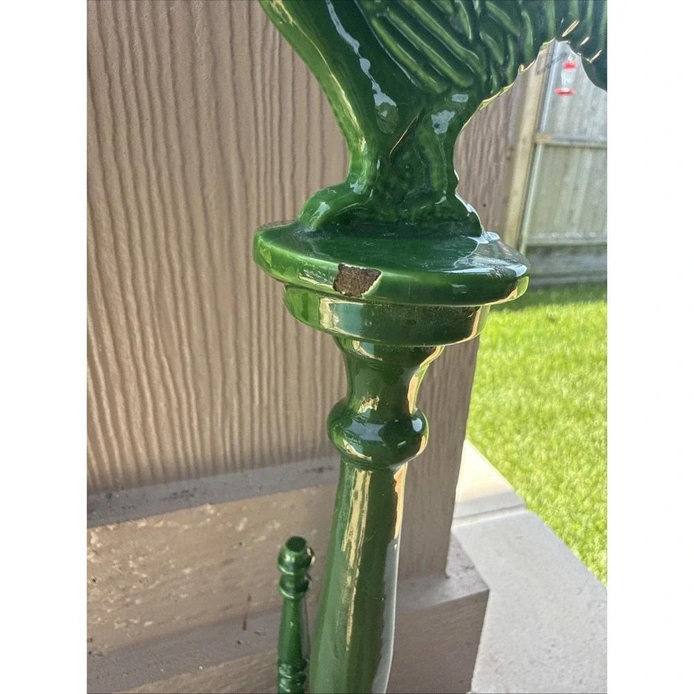 VTG Cast Iron GREEN ROOSTER Paper Towel Holder 15